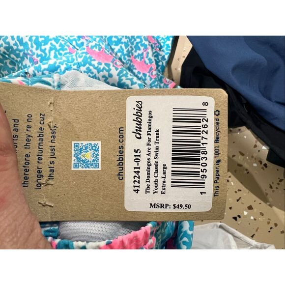 Chubbies NWT Big Boys Youth The Domingo's Are For Flamingos Classic Swim Trunks - Picture 5 of 5